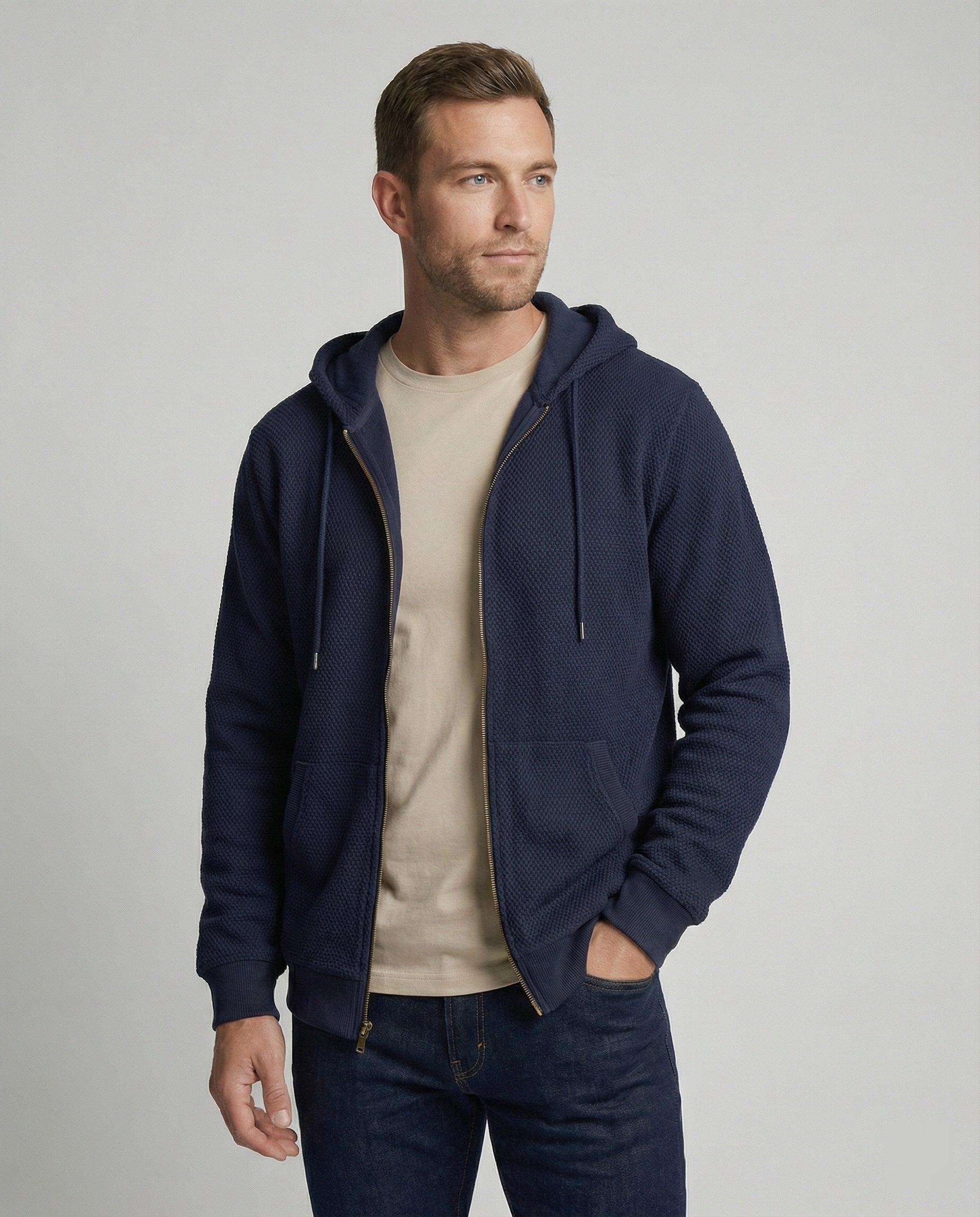 Herren Kapuzenjacke Sportlich Atmungsaktiv Mit Mesh - BerlinGlamour
