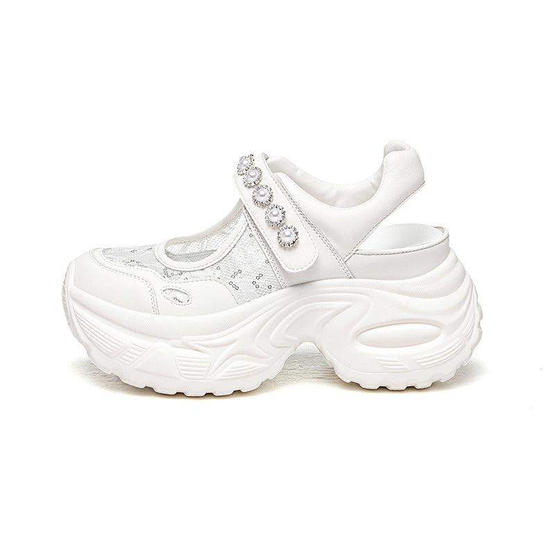 Damen Sneaker mit Blütenapplikation Modisch Frauen Schuhe