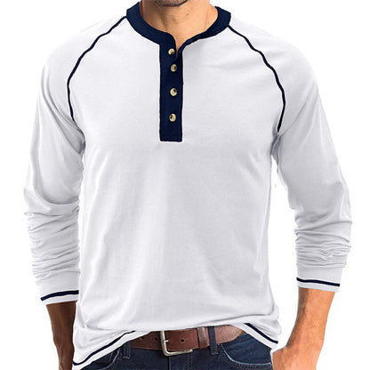 Herren Langarmshirt Mit Kontrastdetails Modern - BerlinGlamour