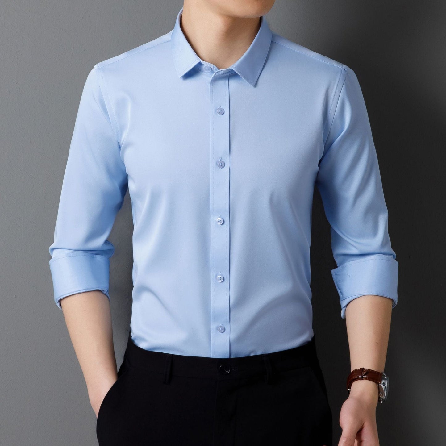 Herren Langarmhemd Slim Fit Baumwolle Berlin Style - BerlinGlamour
