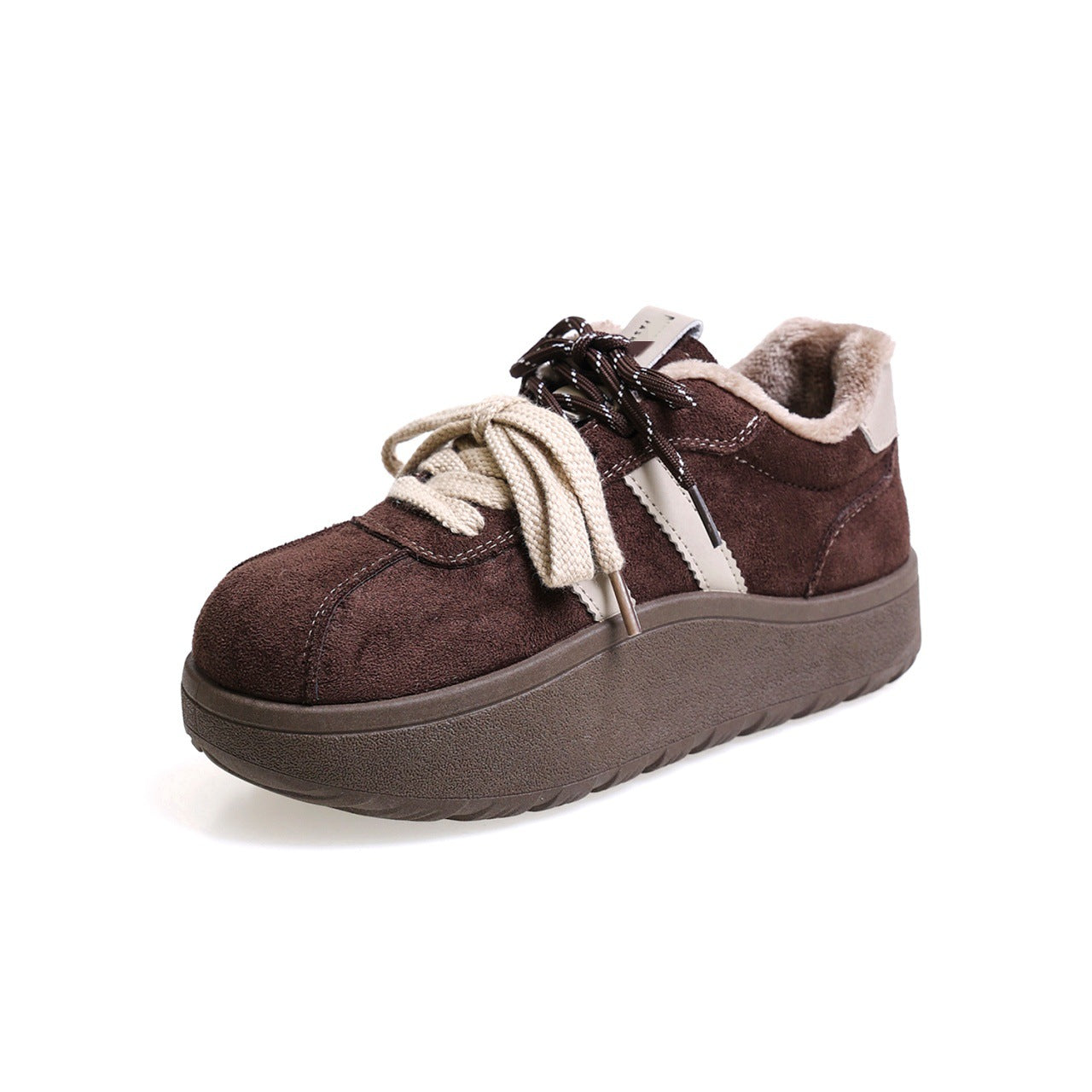 Damen Sneaker Warm Bequem Gepolstert Plateau