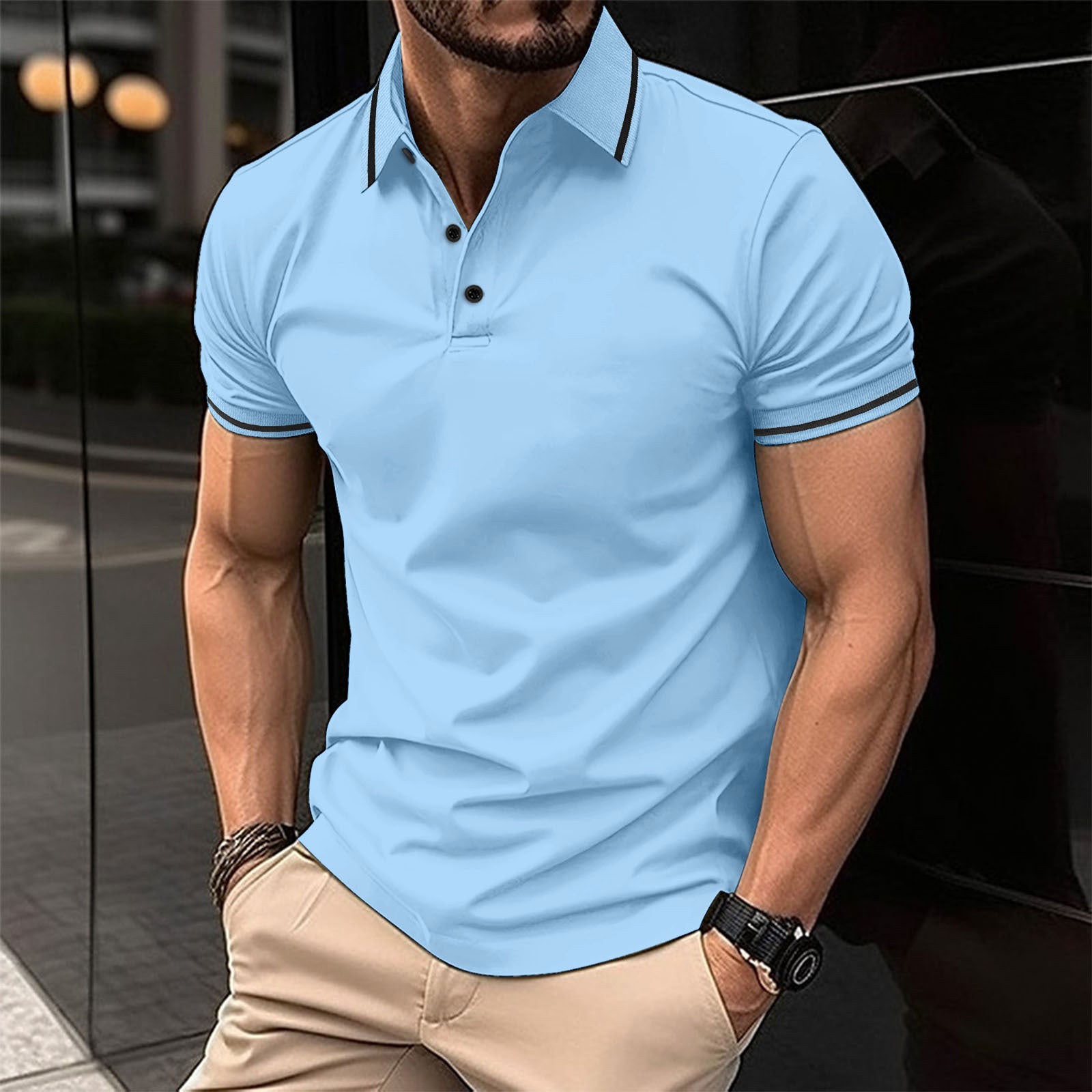 Herren Polohemd Kurzarm Sportlich Modern - BerlinGlamour