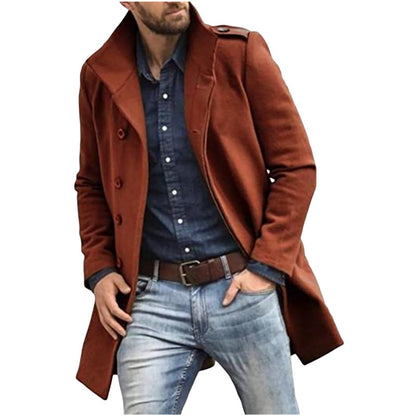 Herren Trenchcoat Klassisch Modern Schnitt Wasserabweisend