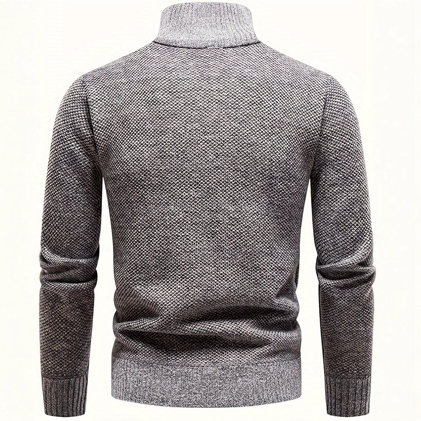 Herren Fleece Pullover Hochkragen Strukturiert