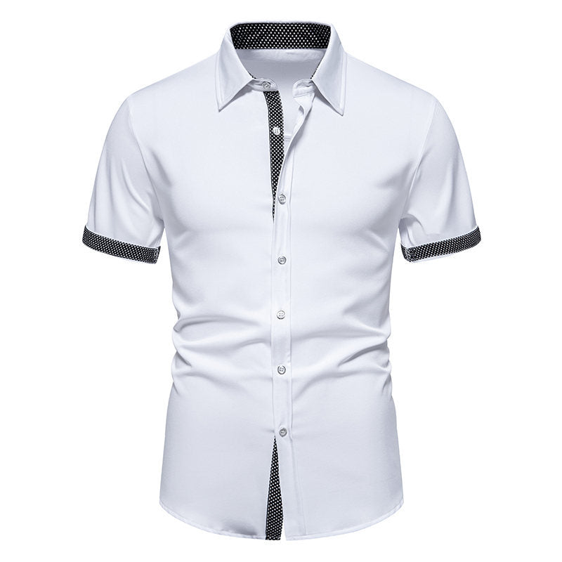 Herren Kurzarmhemd Klassisch Modern mit Kontrastdetails