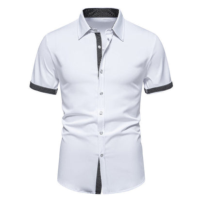 Herren Kurzarmhemd Klassisch Modern mit Kontrastdetails