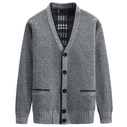 Herren Strickjacke V-Ausschnitt Hochwertig Elegant