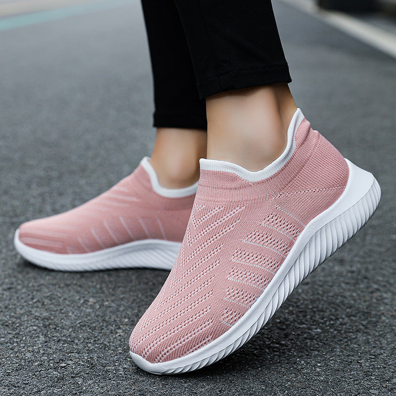 Damen Sneaker Sportlich atmungsaktiv Slip-On Schuhe