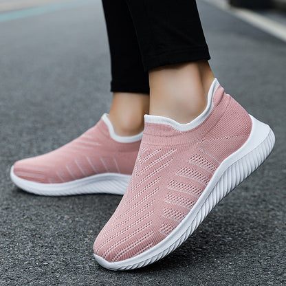 Damen Sneaker Sportlich atmungsaktiv Slip-On Schuhe