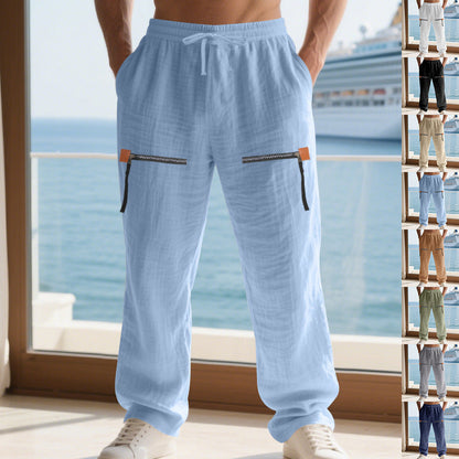 Herren Cargo-Hosen Mit Reißverschlusstaschen Elastisch Bequem