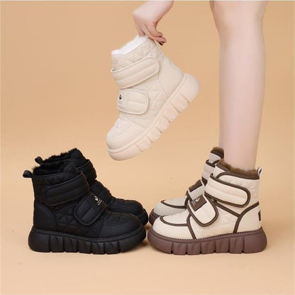 Damen Winterstiefel Sneaker Isoliert Klettverschluss Warm - BerlinGlamour