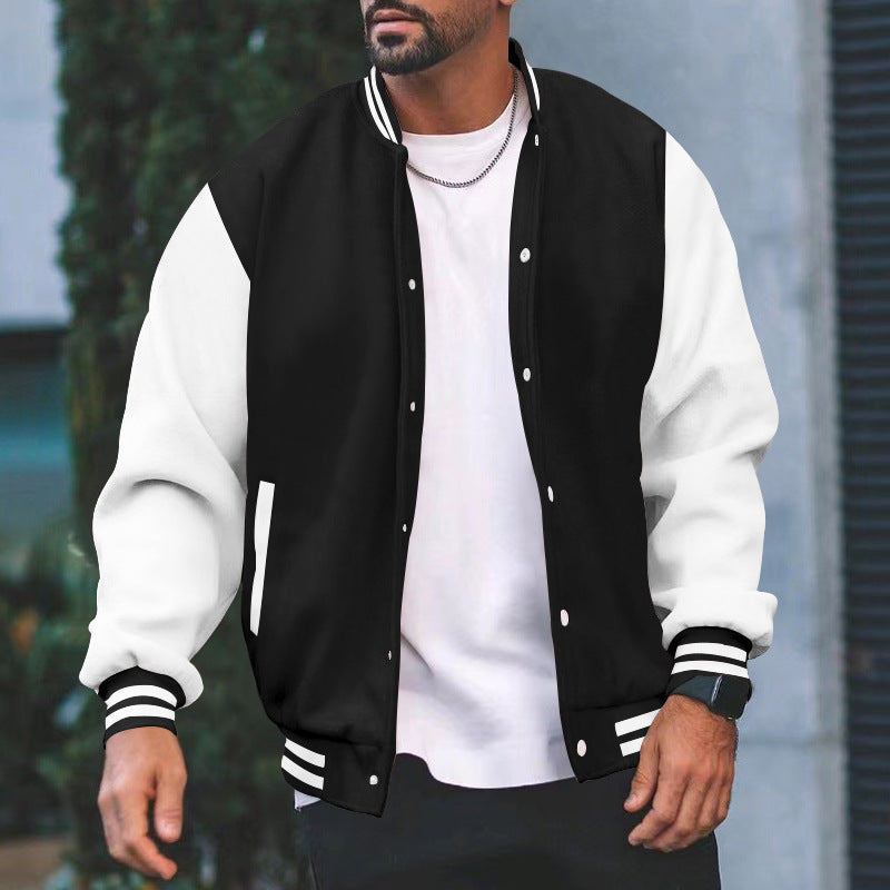 Herren Varsity-Jacke Farbblock mit Taschen Sportlich