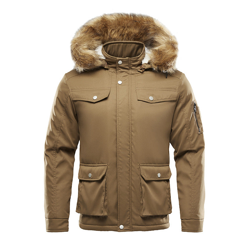 Herren Winterjacke Isoliert mit Abnehmbarer Kapuze Warm