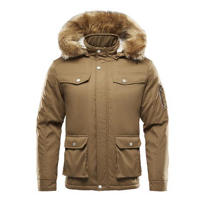 Herren Winterjacke Isoliert mit Abnehmbarer Kapuze Warm