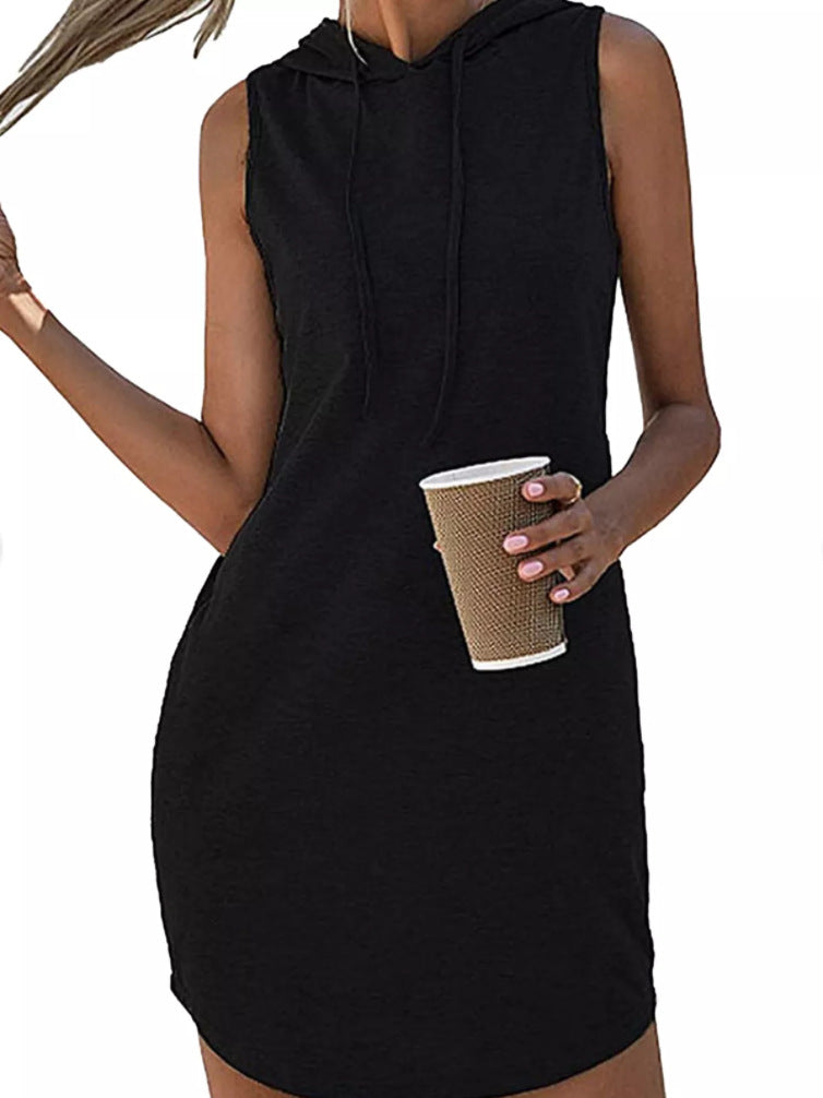 Damen Kapuzenkleid Atmungsaktiv Leicht Jersey