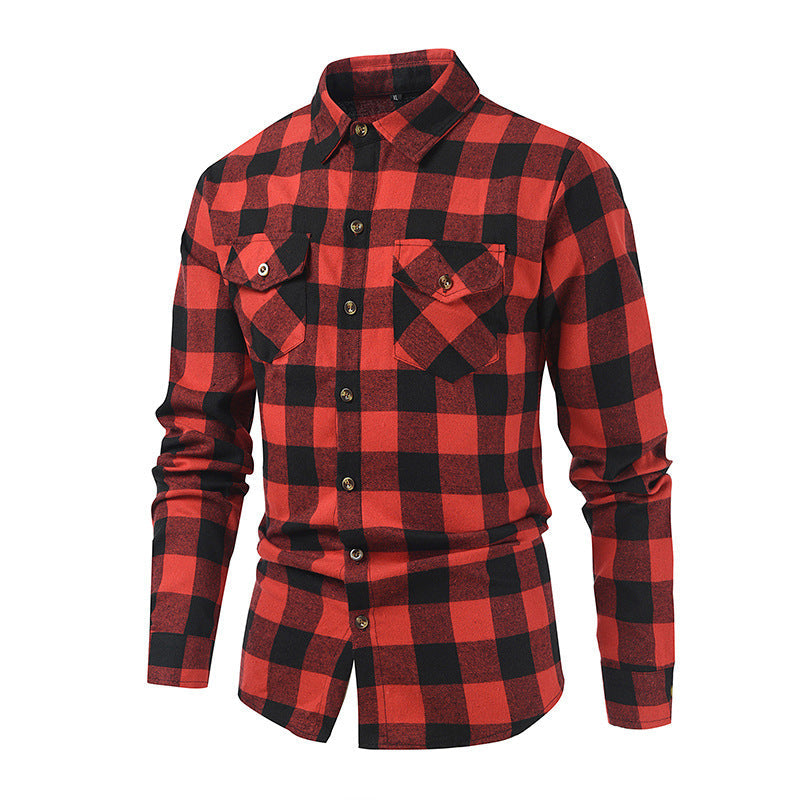 Herren Hemd Kariert Moderner Schnitt Slim Fit