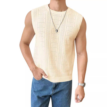 Herren Stricktop Lässig Mit Lochmuster Modern