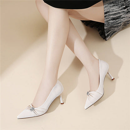 Damen Slingback Pumps Elegante Schmuckdetail High Heel