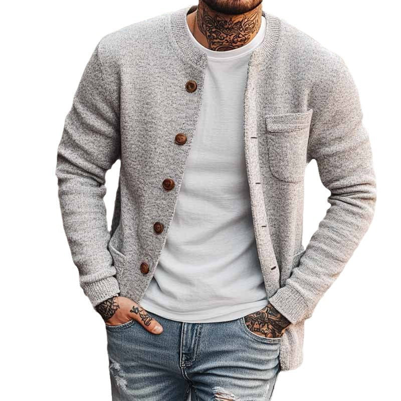 Herren Strickjacke Wolle Warm Gemütlich Winter