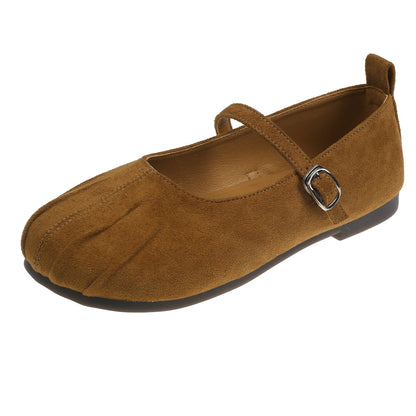 Damen Mokassins mit Riemen und Schnalle Modisch
