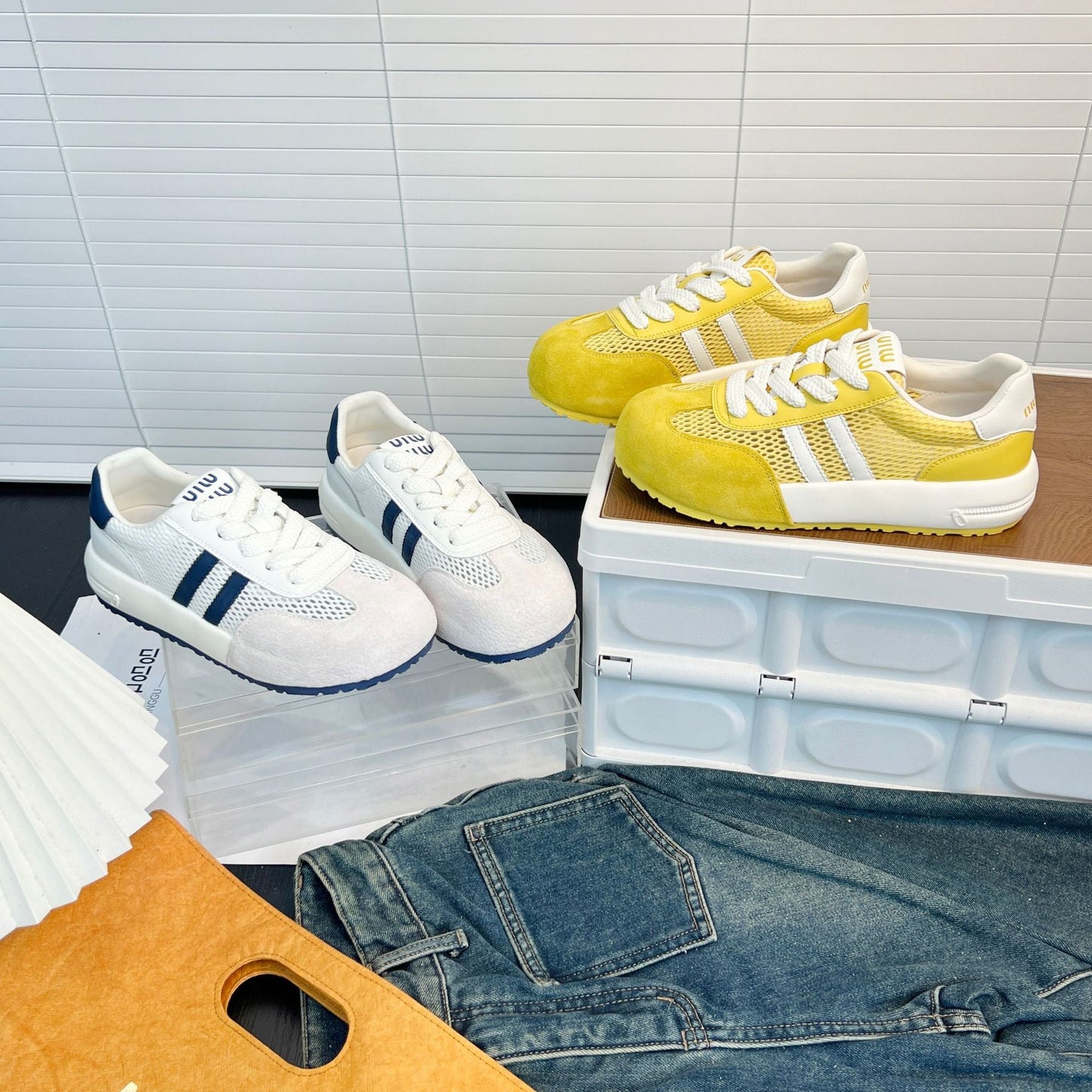 Damen Sneaker Sportlich Atmungsaktiv Mesh Leicht