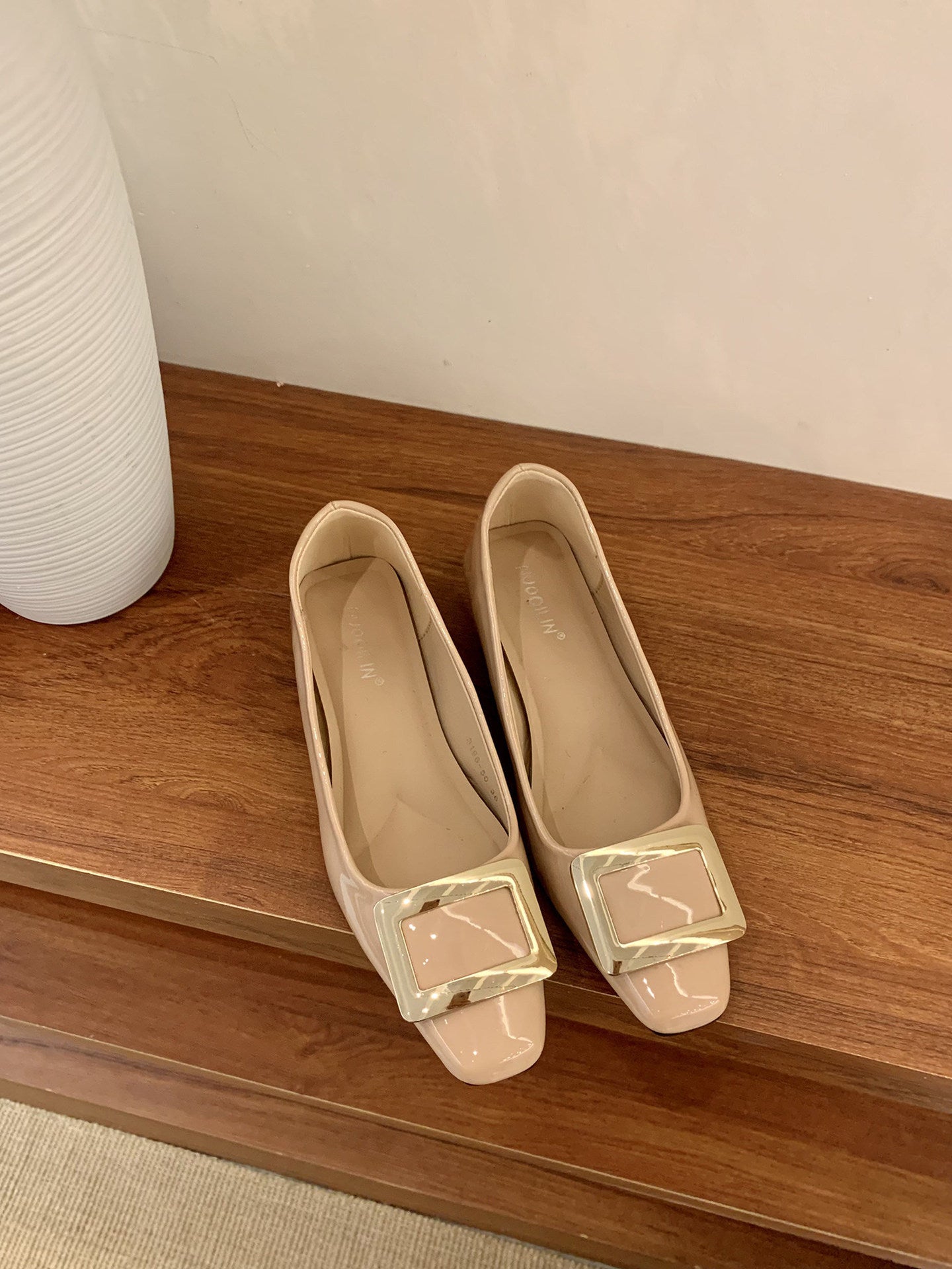 Damen Ballerinas Elegante Schuhe mit Schnallenverschluss
