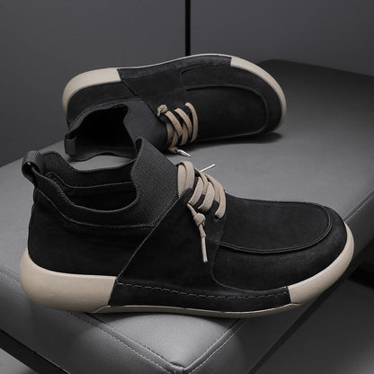 Damen Sneaker Weich Nubukleder Elastisch Bequem