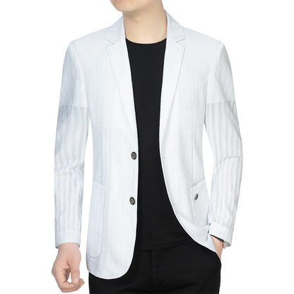 Herren Blazerjacke Slim Fit Streifen Design Elegant