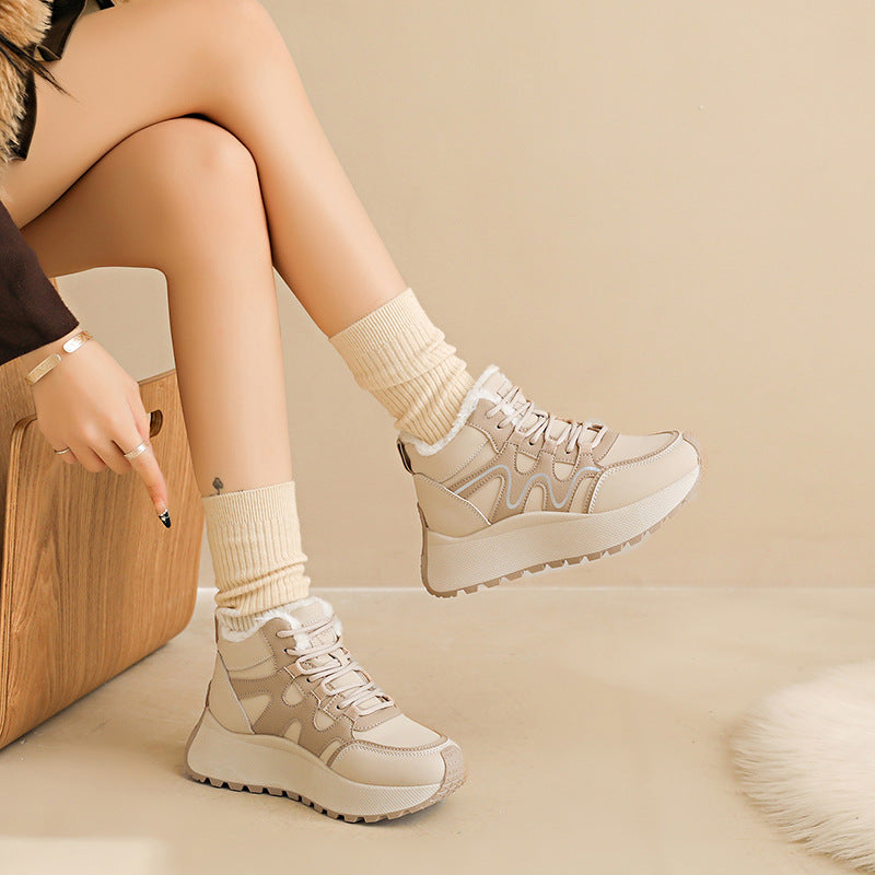 Damen Sneaker High-Top Sportlich Warm Innenfutter Rutschfest