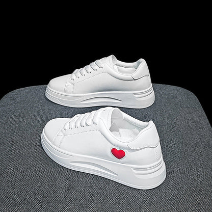 Damen Sneaker Bequem Herzförmig Laufsohle Mode