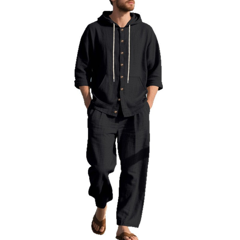 Herren Freizeit Set: Bequeme Hose und Kapuzenjacke Sportlich