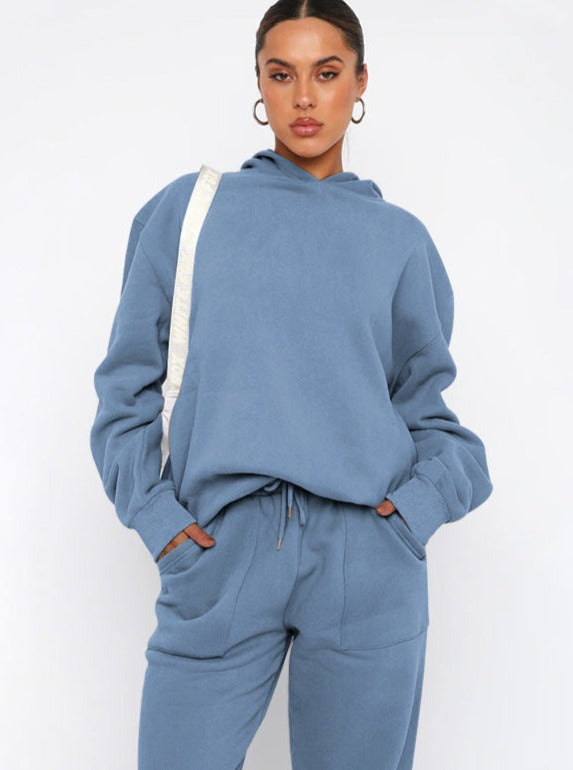 Damen Hoodie Set Oversized Jogger Komplettsatz Warm - BerlinGlamour