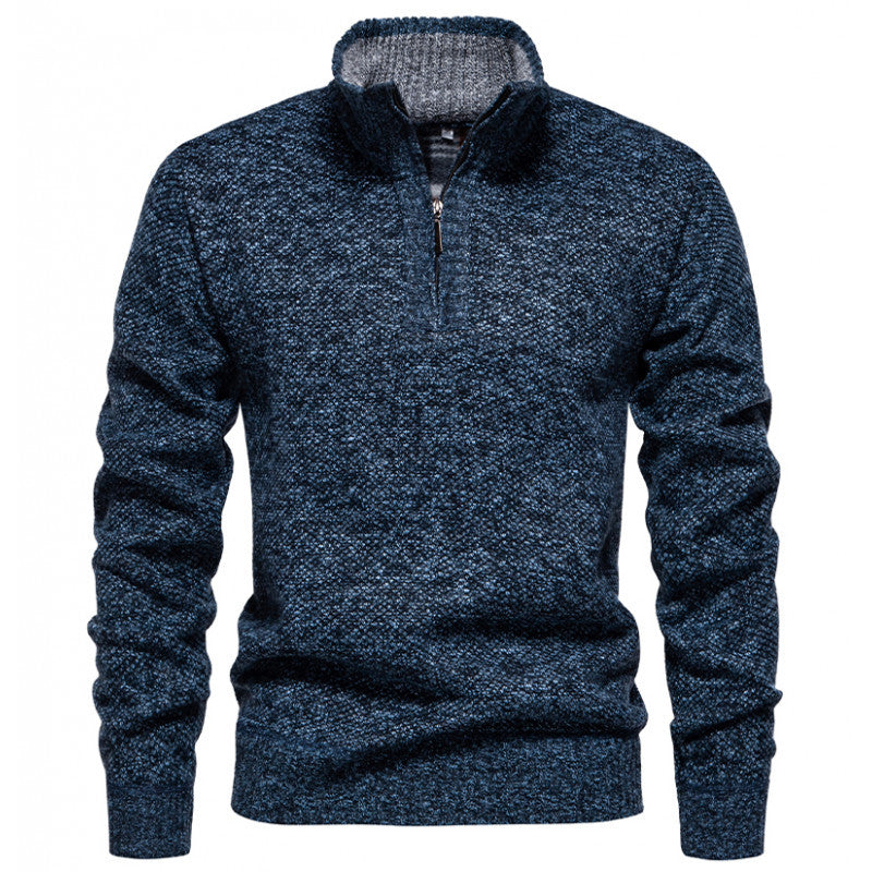 Herren Strickpullover Modern Halbzipp Reißverschluss