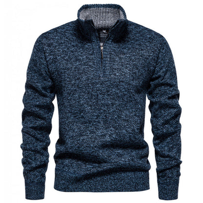 Herren Strickpullover Modern Halbzipp Reißverschluss
