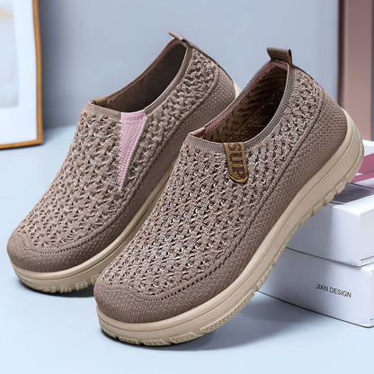 Damen Sneaker Strickschuhe Elastisch Rutschfest