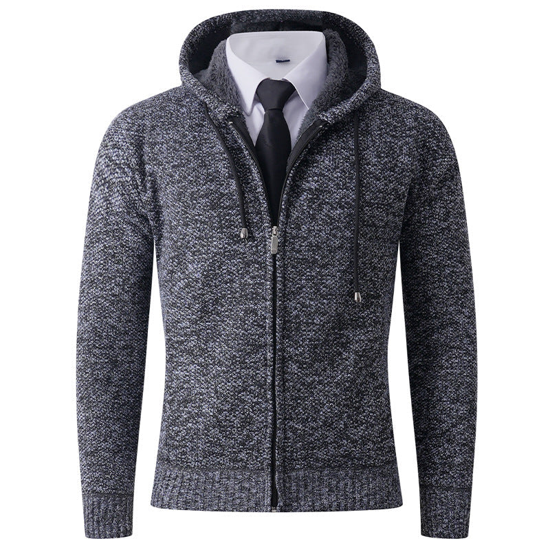 Herren Strickjacke Kapuze Strick Modern