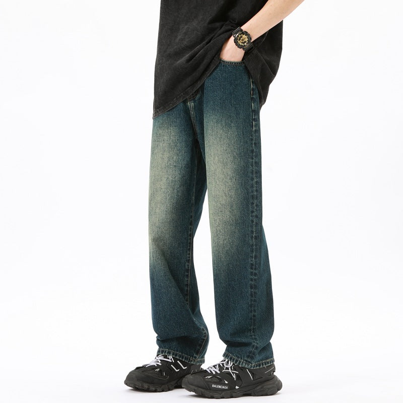 Herren Jeans Bequem Lässig Weite Passform