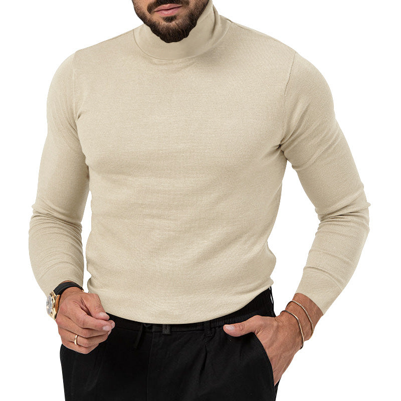 Herren Rollkragenpullover Weich Baumwolle Strukturiert Elegannt