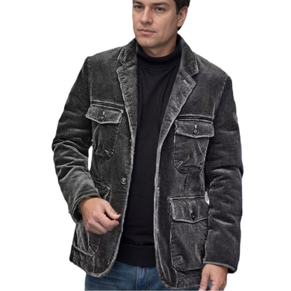 Herren Cordjacke Leicht Mit Taschen Modern Schnitt