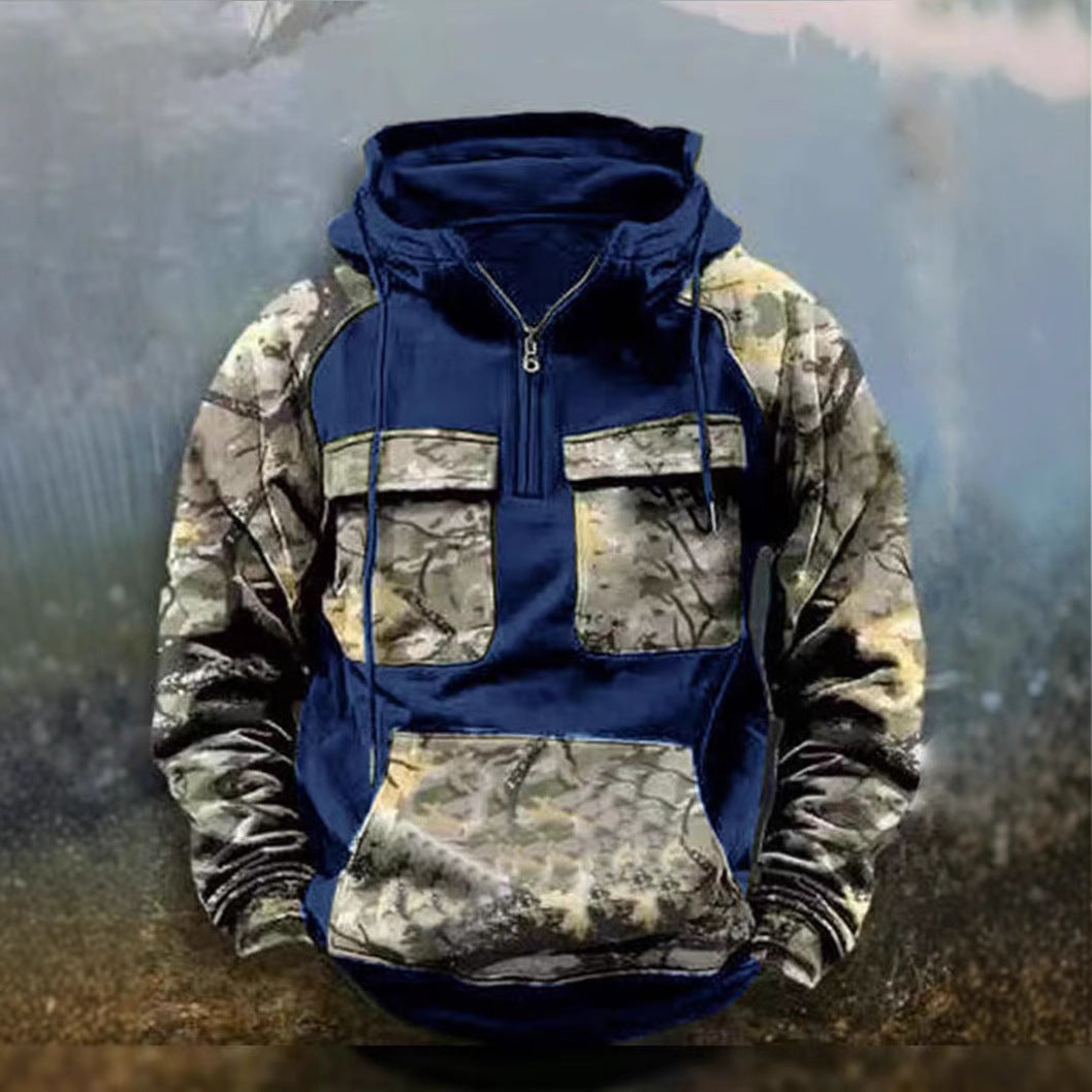 Herren Camo Kapuzenpullover Funktionsshirt Sportlich