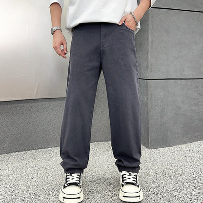 Herren Cargo-Jeans Bequem Weite Passform Mit Taschen