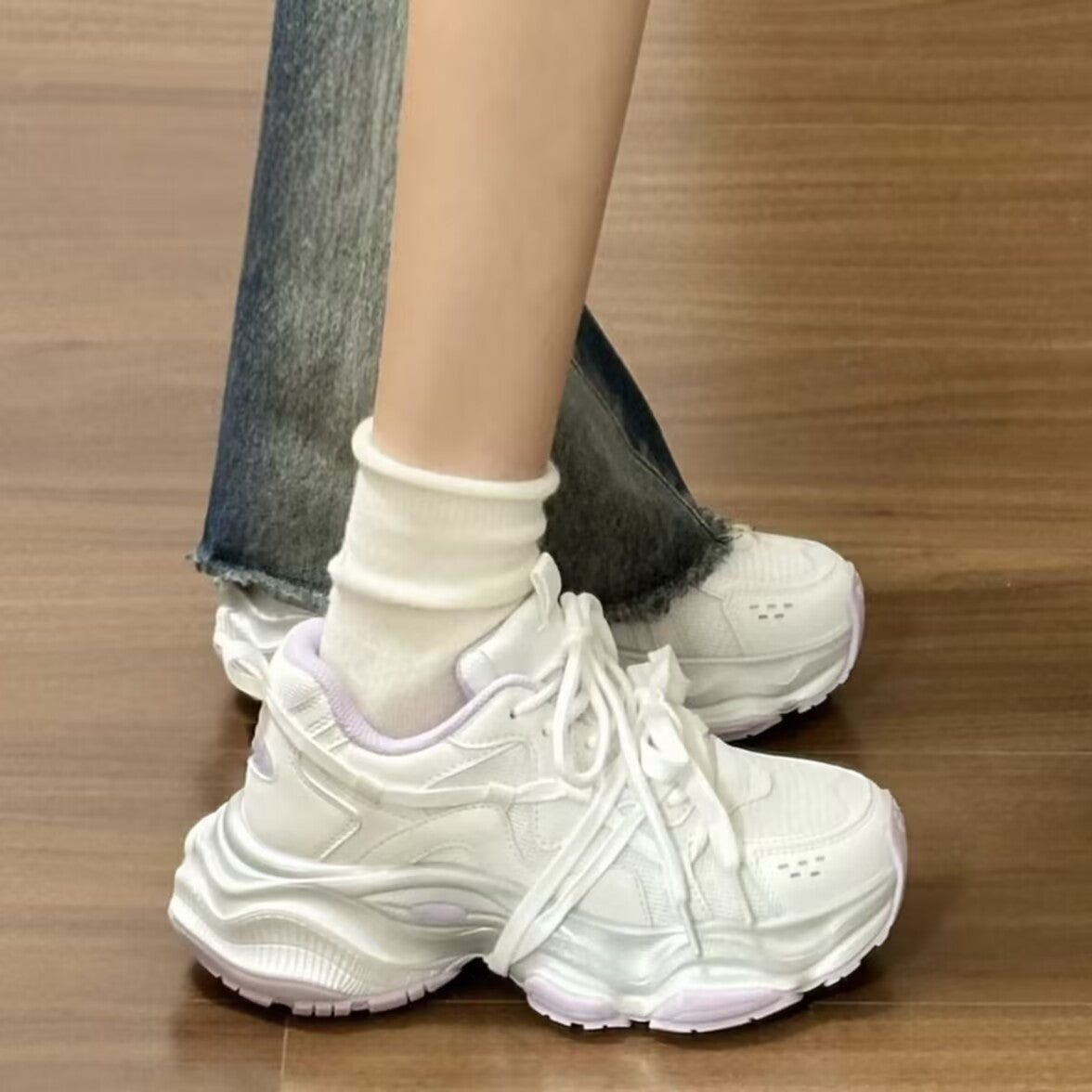 Damen Sneaker Chunky Bequem Strapazierfähig