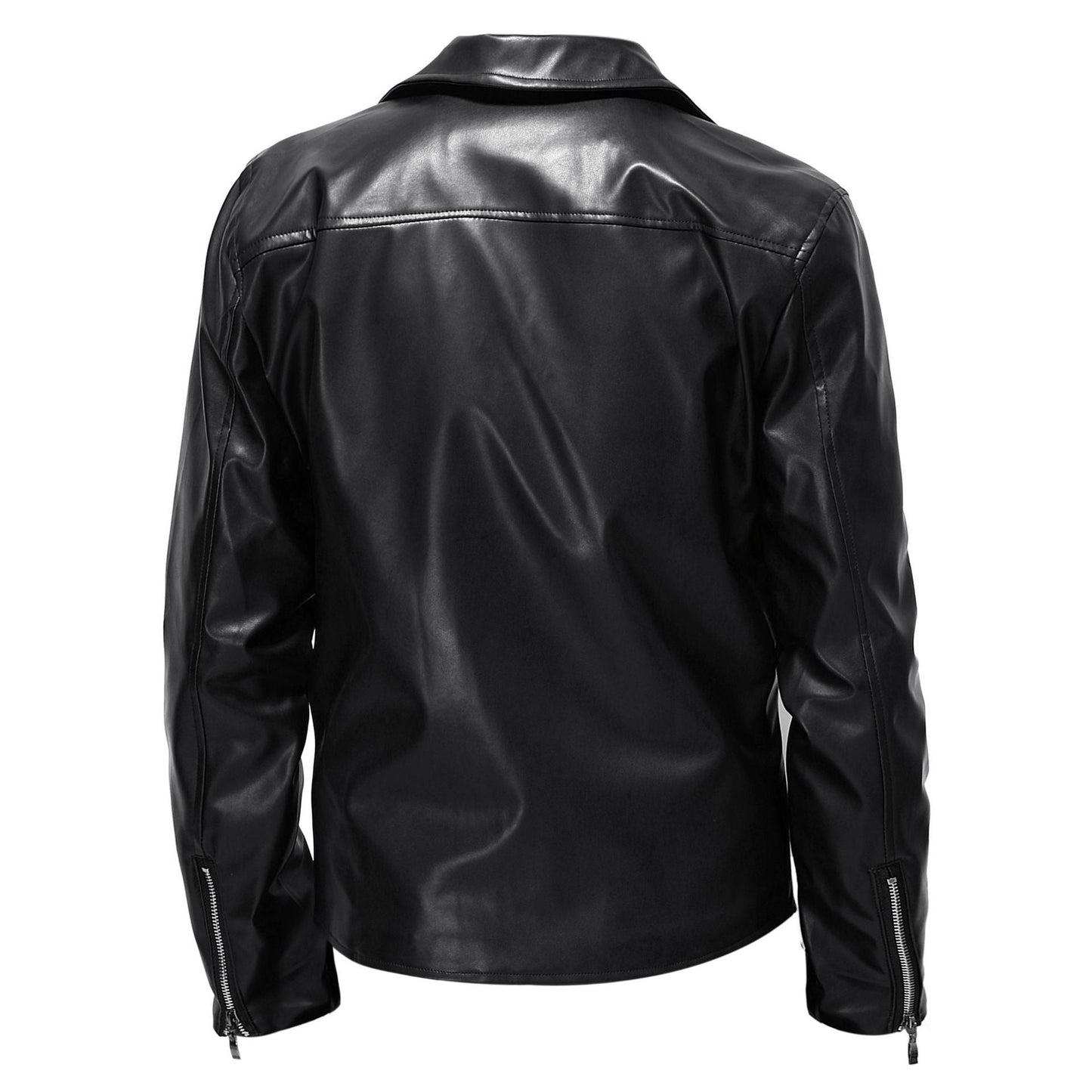 Herren Lederjacke Motorradjacke Schwarz Ledermantel Style