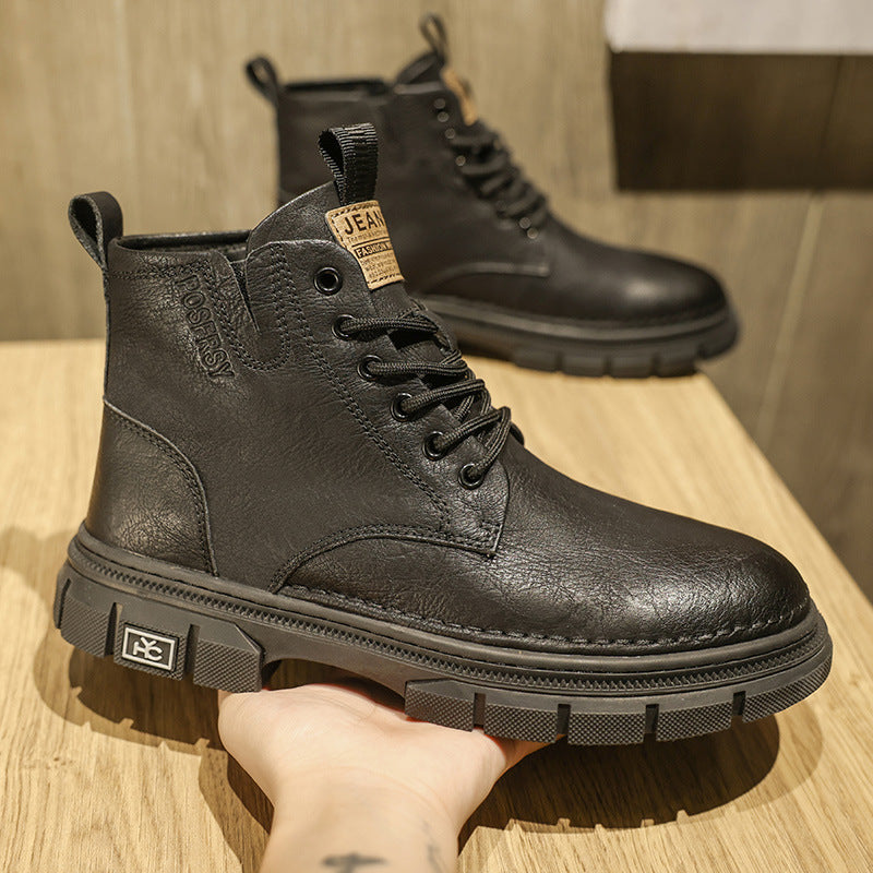 Damen Lederstiefel Robust Rutschfest Gummisohle - BerlinGlamour