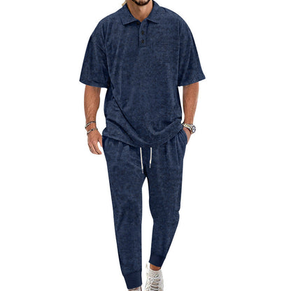 Herren Freizeit-Set Jogginghose Poloshirt Bequem Modern