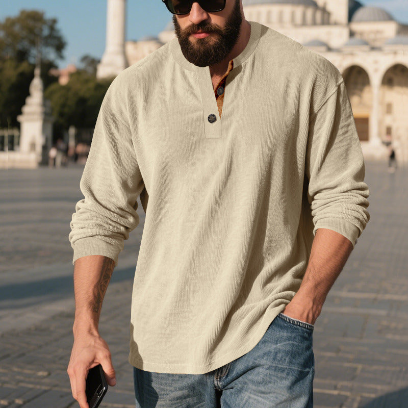 ein Beispiel: Herren Langarm-Henley-Shirt mit strukturiertem Material und modischen Knopfdetails BerlinGlamour 

Dieser Titel ist zu lang und enthält zu viele Wörter.