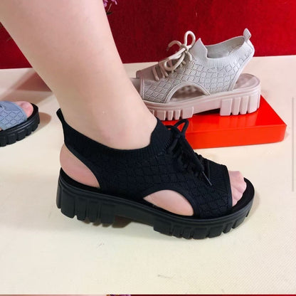 Damen Sandalen Leicht Bequem Elastisch Rutschfest