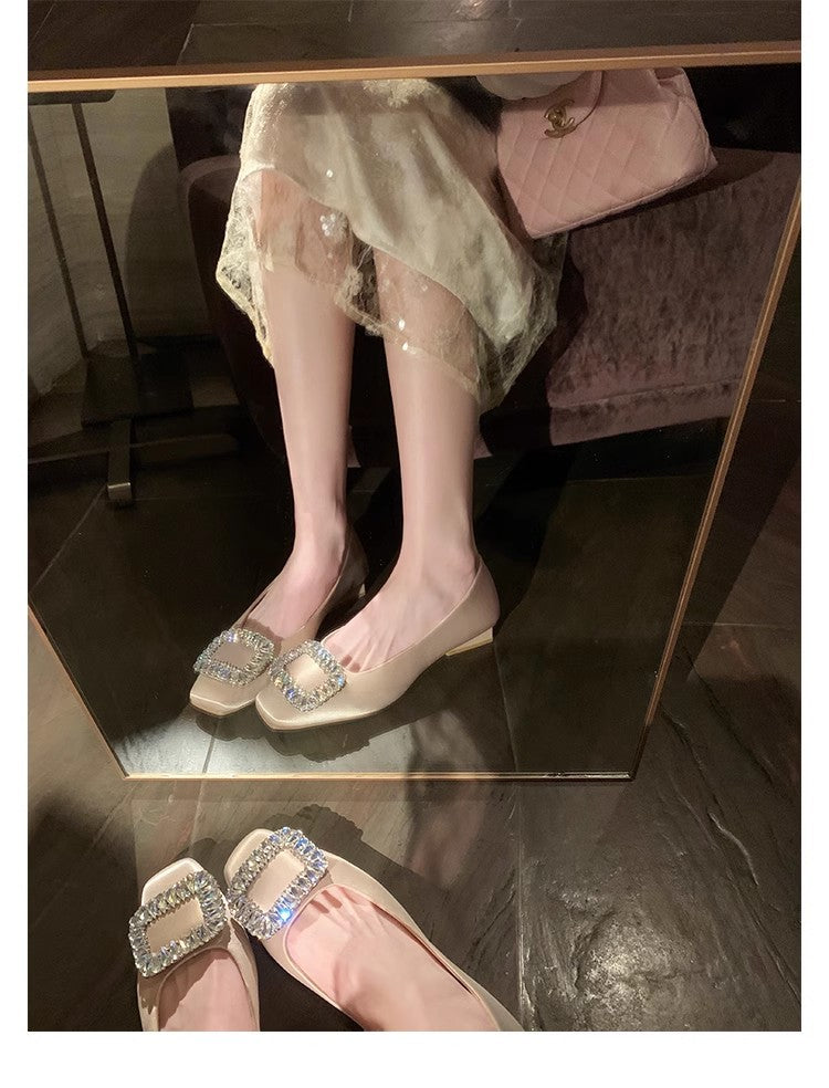 Damen Ballerinas Glitzer Schmuckdetails Elegant