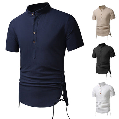 Herren Hemd Kurzarm Stehkragen Modern