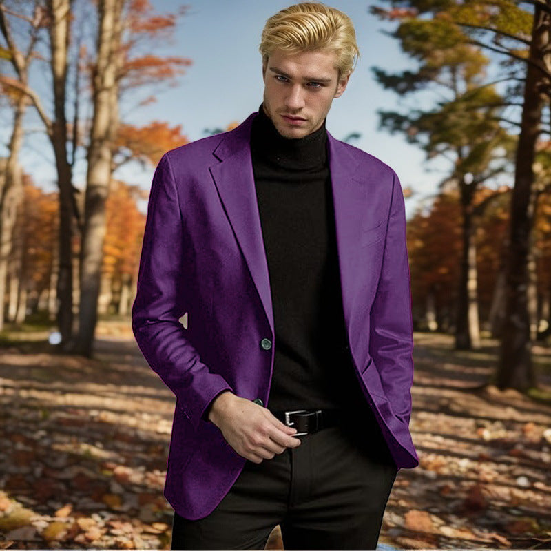 Herren Blazer Elegant Slim Fit Hochwertig Schwarzer Anzug Blazer